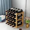 Bamboo Wine Rack Holder Bar Cabinets Stackable Storage Cube Tabletop for Champagne