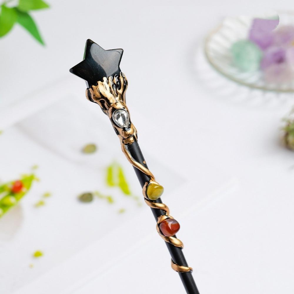 DIY Handmade Crystal Magic Wand Halloween Prop Magic Scepter Creative Fairy Stick Women Girls