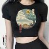 Japanese Anime Figure Sexy Top Gothic Goth Crop Top Woman Sport Harajuku Hippie Manga T-shirts