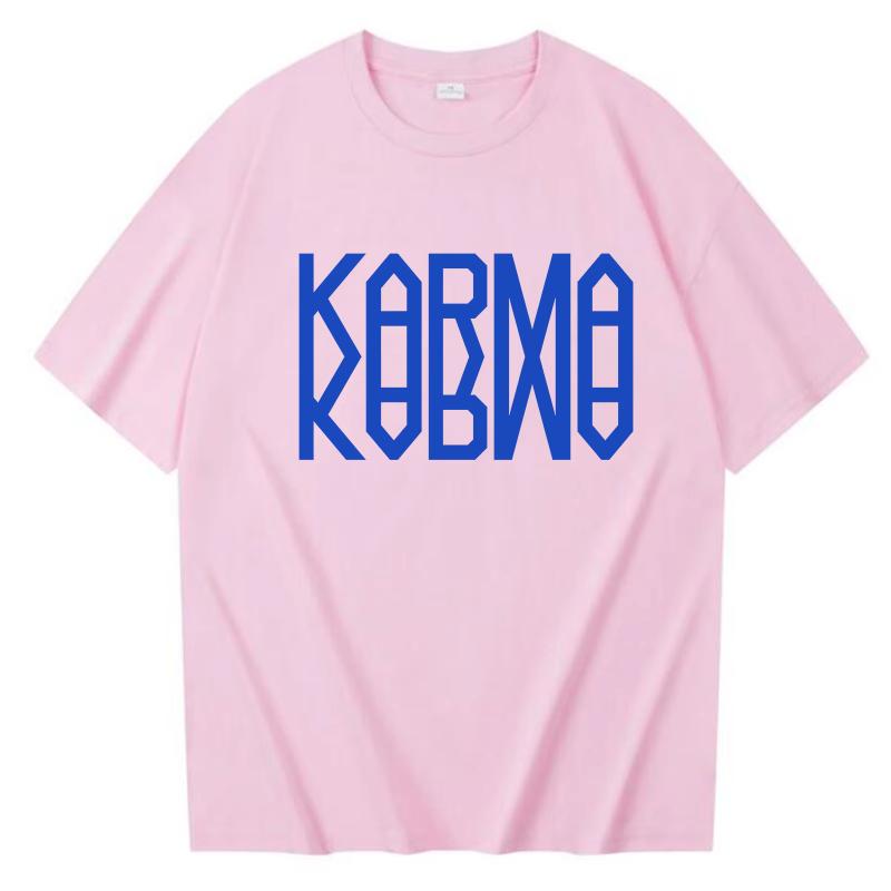 Винтажная K-POP футболка 4-й альбом KARMA Мужская Женская С круглым вырезом Хлопковые футболки SK Короткий рукав Уникальная одежда Топы