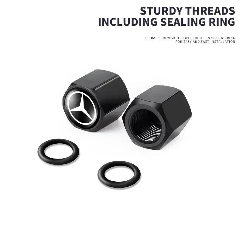 For Benz w2Car Wheel Tire Air Valve Caps with Keychain Accessories for Mercedes Benz Amg W168 W169 W108 W124 W126 C180 C200 C260 C300 W140