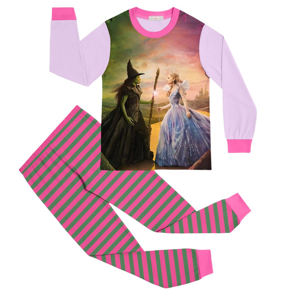 Children's Fashion Suit Skirt Round Neck Long Sleeve Top Pants