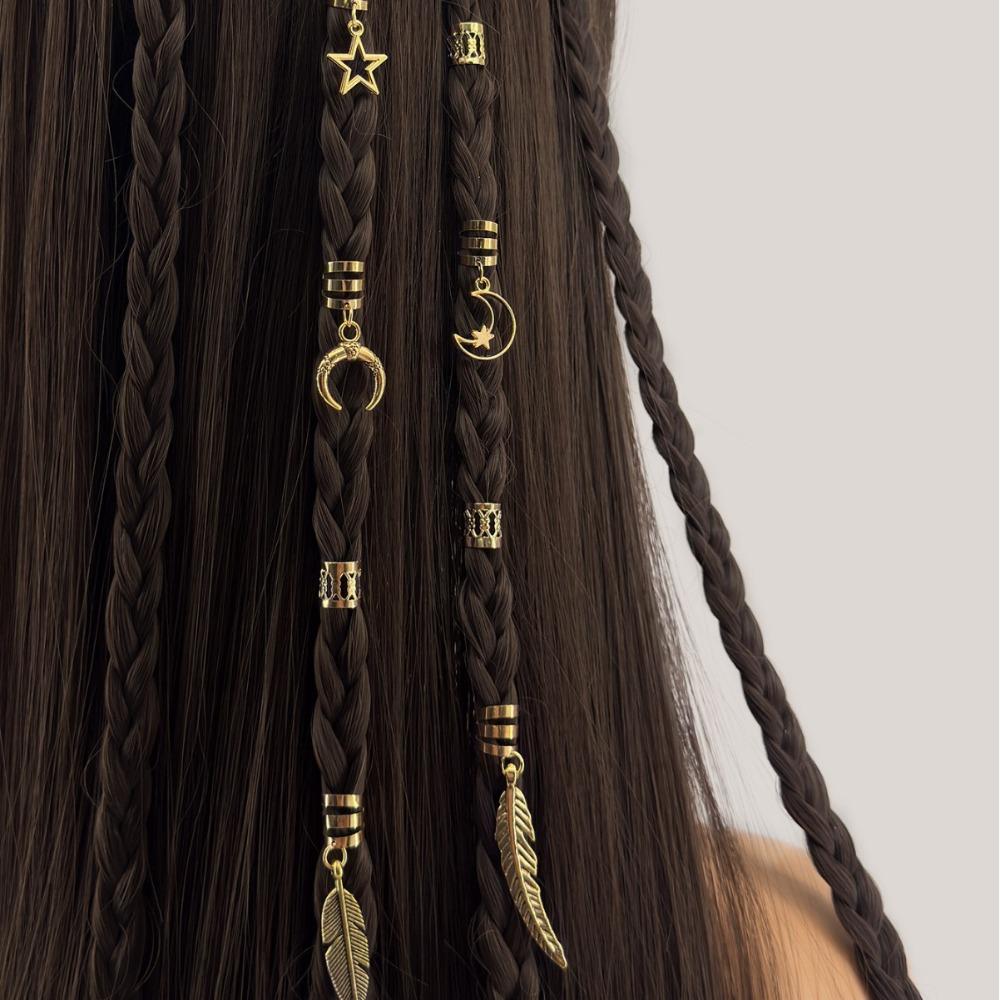 26pcs Dread Locks Hollow Out Hair Ring Metal Cuff Clips Hair Braid Tubes for Braids