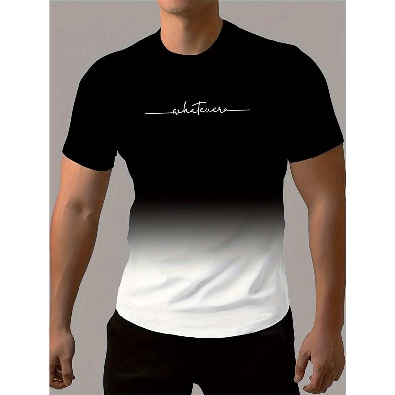 Простая градиентная 3D-печать футболка с короткими рукавами большого размера спортивная дышащая мужская одежда