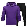 Мужские однотонные спортивные костюмы, осенне-зимний модный повседневный теплый спортивный костюм, спортивный мужской комплект толстовок с капюшоном