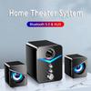 Wireless Bluetooth Speakers for Desktop Monitor - USB Powered, 2 Bass-Boost Ports, 3.5mm Aux-in Cable, Compatible with PC, Laptop