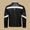 Мужская кожаная куртка, мотоциклетная куртка, европейская и американская художественная вышивка, контрастные цвета, мужская куртка из искусственной кожи