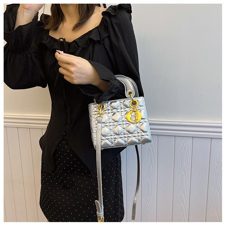 Сумка Daifei с модным и высококачественным ощущением, через плечо, вышитая нитью в виде ромбовидной сетки, женская сумка на одно плечо
