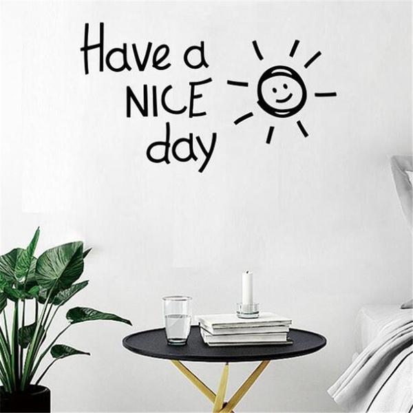 1 Pc Have A Nice Day Wall Sticker Simple Quote Positive Attitude Removable Art Home Decor