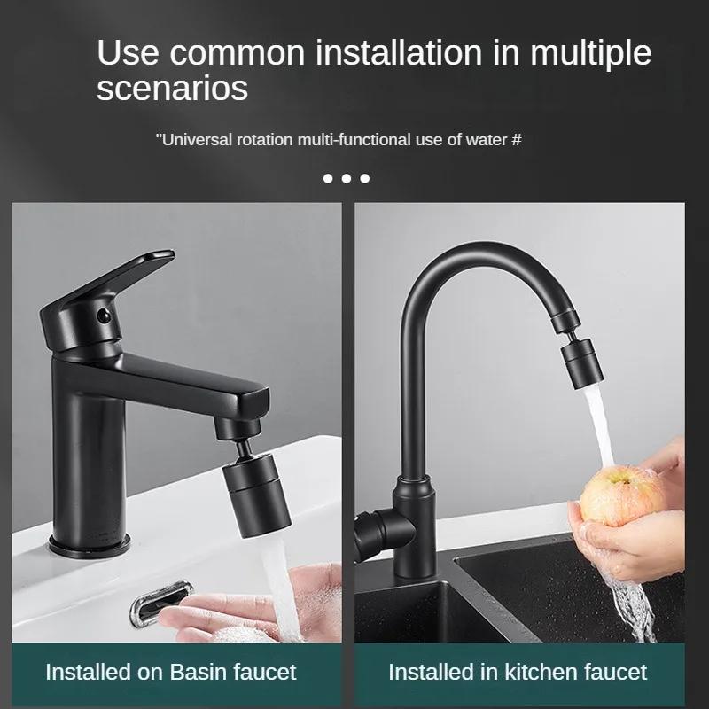 Новый 2-режимный кухонный смеситель с распылительной головкой, фильтр, регулируемый на 360 ° поворотный кран с обратной стороны, барботер, аэратор для смесителя для кухонной раковины