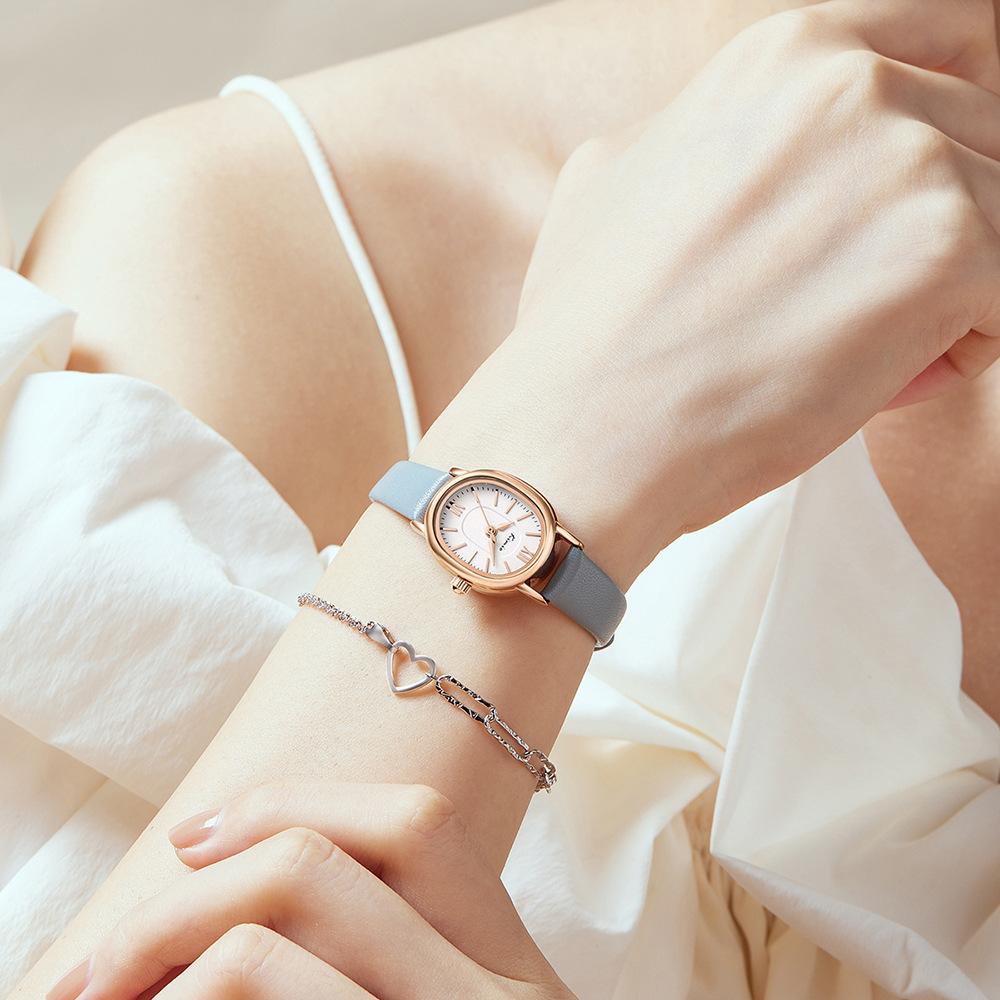 Модные женские часы овальные компактные кварцевые часы маленькие свежие водонепроницаемые наручные часы для женщин
