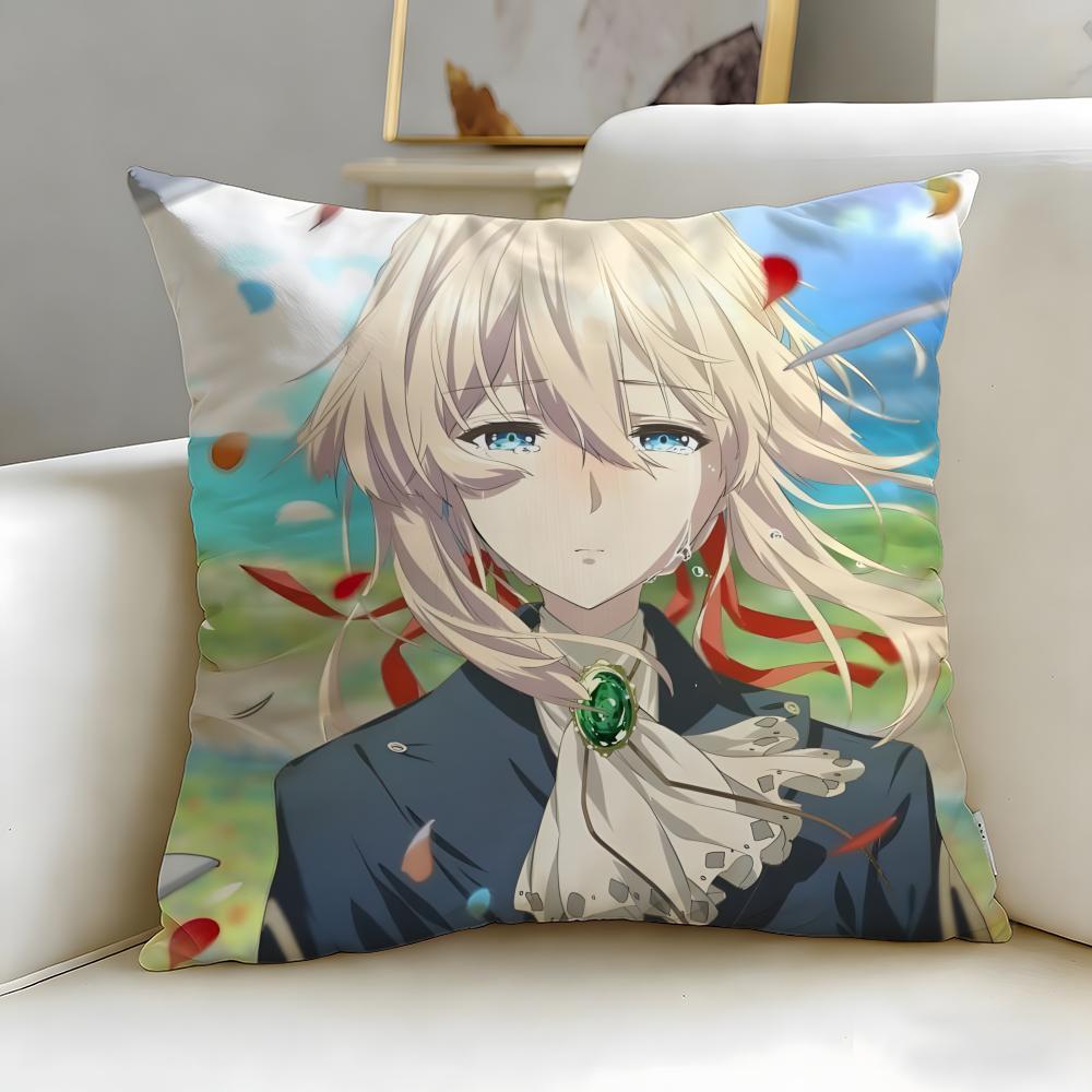 Классический аниме-чехол для подушки Violet Evergarden Мягкий Легко стирающийся Наволочка Универсальный для Дивана Кровати Путешествий и Офиса