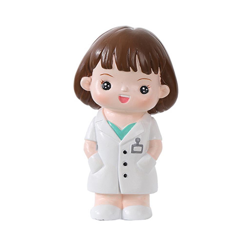 DlY Doctor Nurse Figurine Cartoon Nurse Cake Ornaments Doctor Nurse Model Statue Photography Props