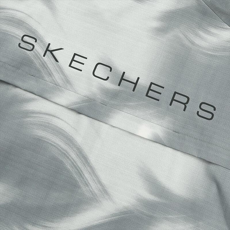 Skechers Спортивная куртка с полным принтом, воротником на молнии, мужская, серая, белая, черная P224M007-03Z3