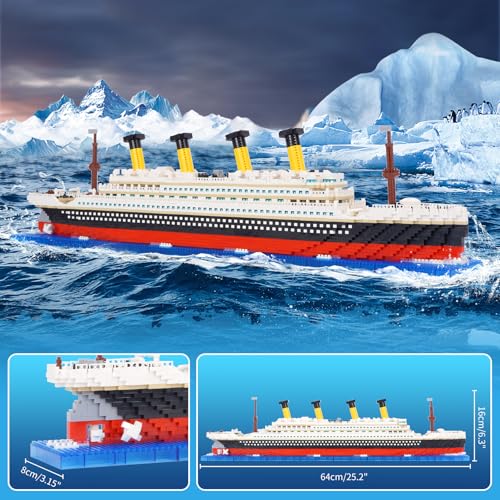 LULUFUN Микроблоки Титаник Набор Строительных Блоков, Игрушка, Модель Океанского Круизного Лайнера, Набор для Сборки, Подарок на День Рождения, Рождество, Взрослых (4404 штуки)