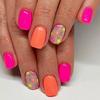 24-Piece European & American Floral Short Wearable False Nails