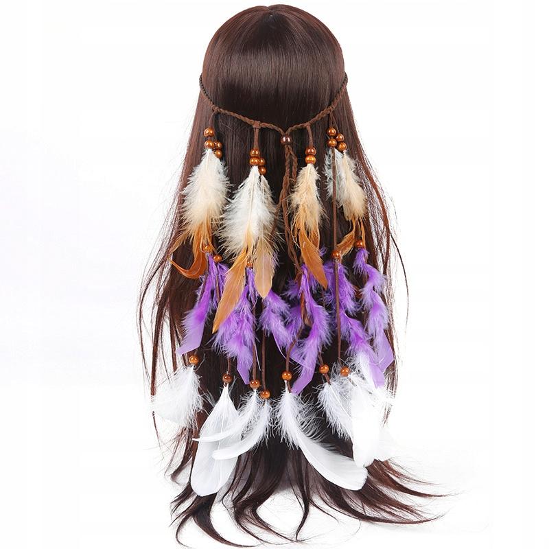 Indian Purple Plume Hairband A12