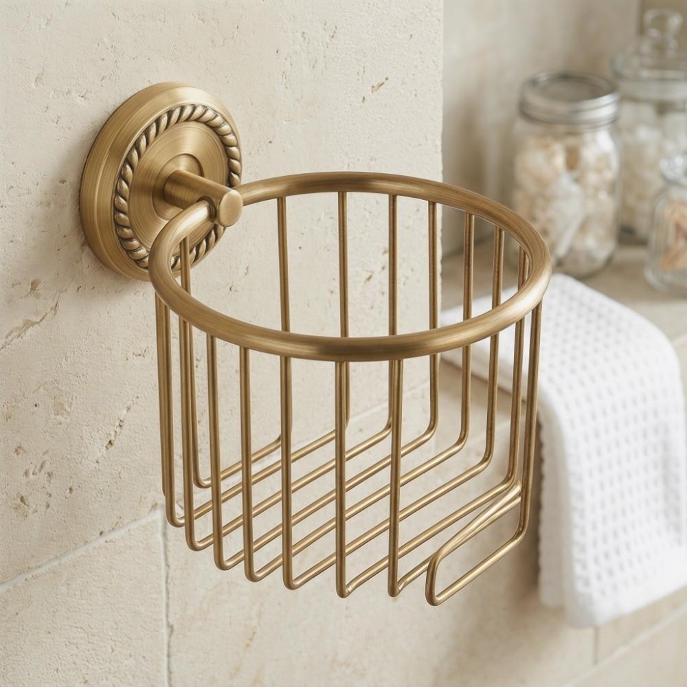 Copper Toilet Paper Rack Hollow Out Tissue Roll Basket Tissue Dispenser  Home Apartment Dorm