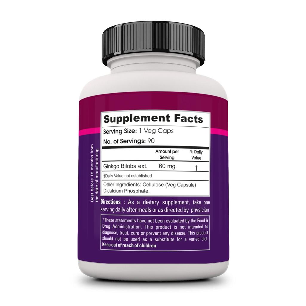 Гинкго Билоба (90 кап, 60 мг), Ginkgo Biloba,  Zenith Nutrition