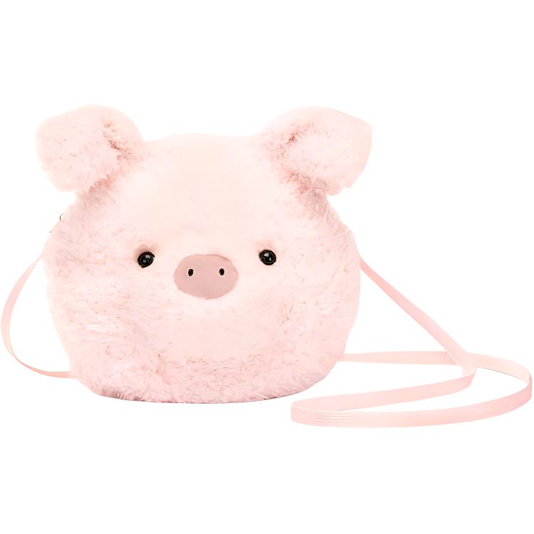 Jellycat Коллекция Фермерских Животных Сумка Кроссбоди Поросенок, Розовые Куклы Плюшевая Кукла 19 см Высота