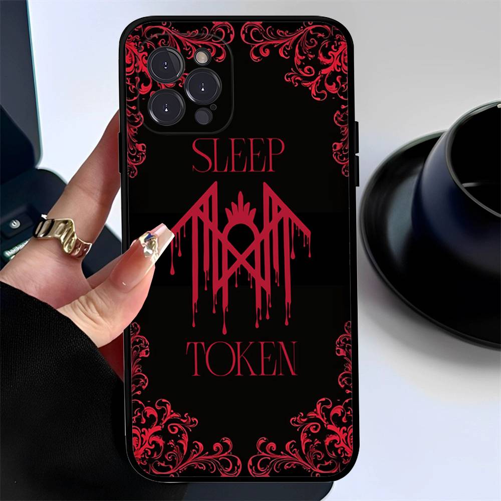Чехол-брелок Sleep Rock Band T-Token для iPhone 17 16 15 11 13 14 Pro Max Plus 12 Mini Черный