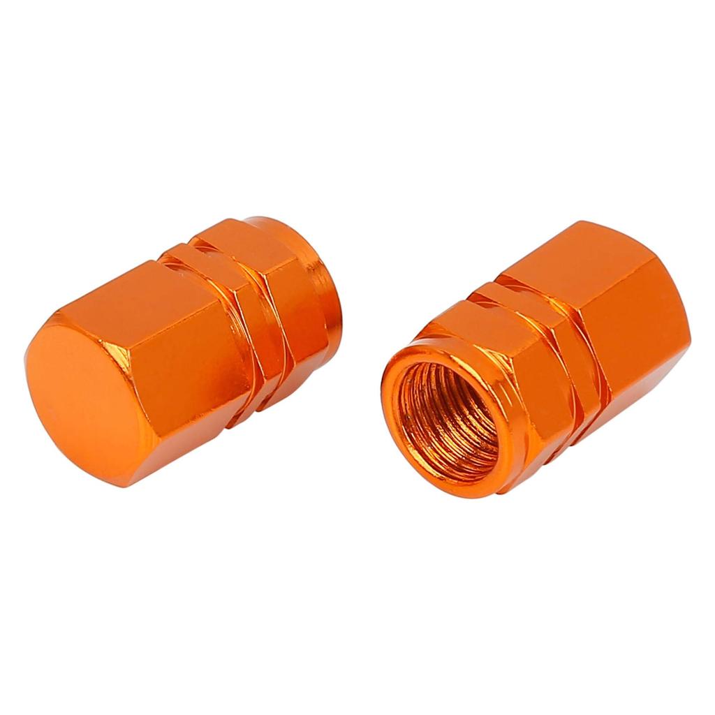 X AUTOHAUX Tire Stem Valve Cap Wheel Valve Cover Car Dustproof Hexagon Aluminum Alloy Tire Cap 10pcs Orange