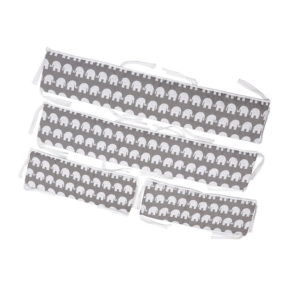 4pcs Crib Liner Anti Collision Soft Detachable Cotton Safe Breathable Safety Crib Liner for Full