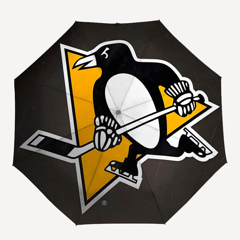 Penguins Hockey Automatic Opening and Closing, 8 rib Structure Portable Umbrella, Suitable for Men and Women in All Seasons Perfect Gift fo