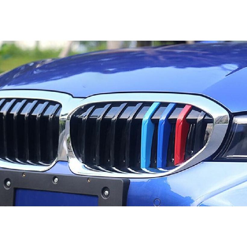 For BMW 3-Series G20 - Blue Front Center Mesh Grille Grill Strip Trim
