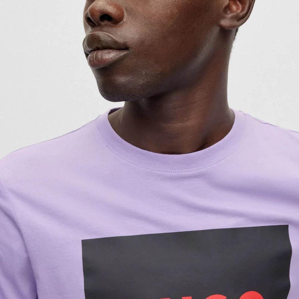 HUGO BOSS T-Shirts Men's Purple Crew Neck Moderate Straight Fit 50467952-564