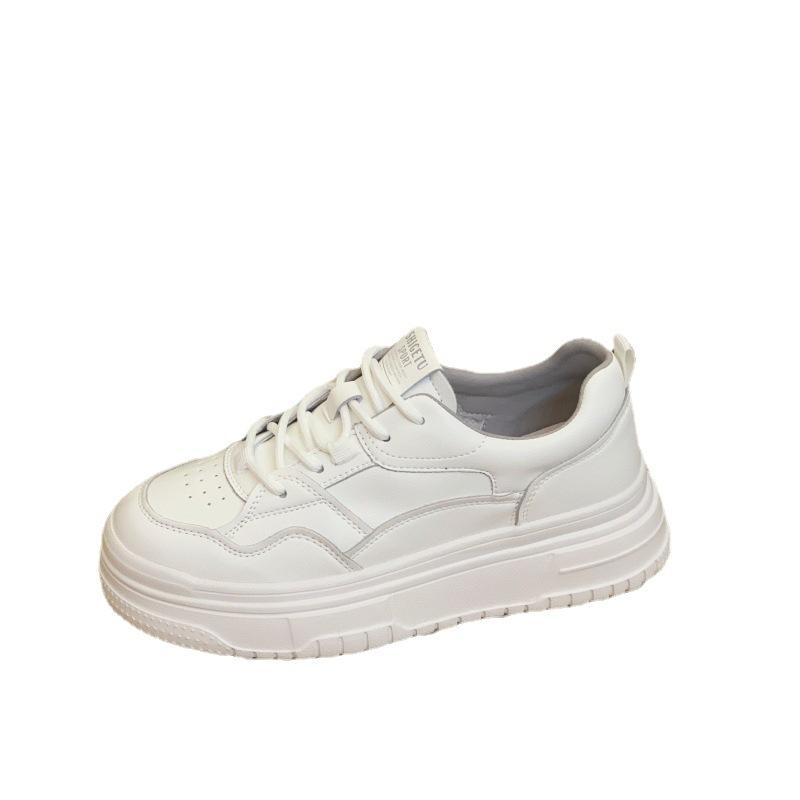 Маленькие белые туфли из натуральной кожи, женские весенние новые маленькие повседневные спортивные туфли с толстой подошвой и увеличенной подошвой