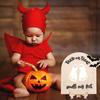 Yousheng 1/2Pcs Baby First Halloween Footprint Sign with Base Spooky Bat Trick or Treat Smell My Feet Footprint Milestone Keepsake Wooden Decoration