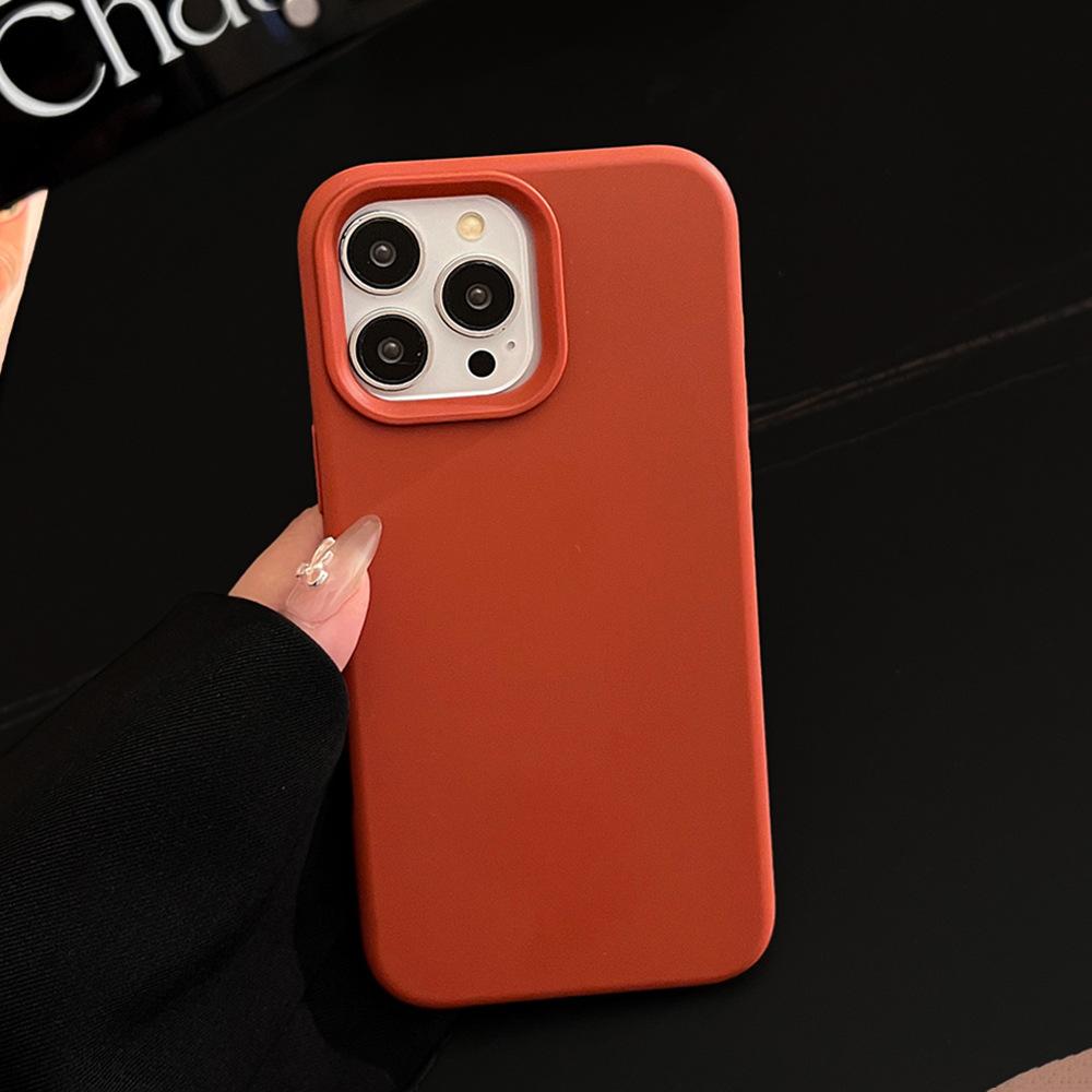 Soft Korean Ins Style Solid Color Suitable for Apple 17pro Max Mobile Phone Case Iphone16 Silicone 15 Soft Sleeve 13