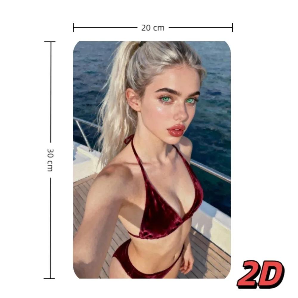 Винтажная Pin-Up Девушка Металлическое Настенное Искусство Ретро Купальник Декор для Дома Кафе Бара