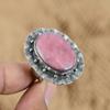 Распродажа ко Дню матери Родонит Драгоценный камень Элегантное кольцо обещания Стерлинговое серебро США 9.25