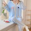 Ladies Model Lactation Pajamas Set Summer Thin Section Month Loungewear Loose Casual Home Clothes Solid Color Sleepwear