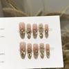 Women Press‑On Nails Pure‑Handmade Golden Shimmer Cat‑Eye European American Rhinestone Sparkle False Nail Patches