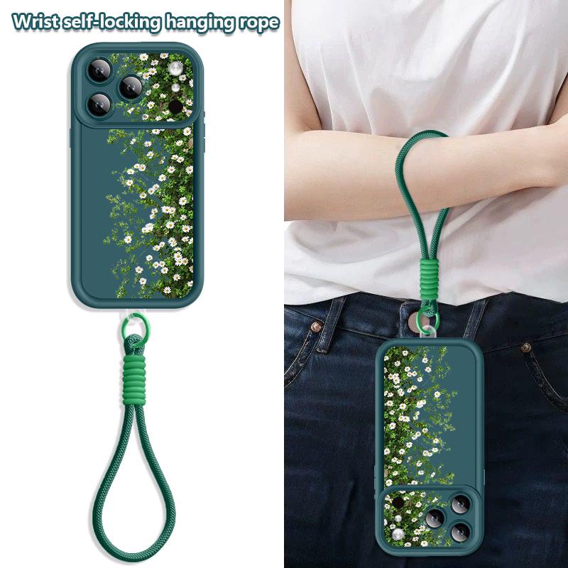 Чехол-шнурок INS с принтом подсолнуха для iPhone 17 Pro Max iPhone 16 15 Pro Max 14 13 11 16E 17E Ударопрочный бампер Браслет Чехол