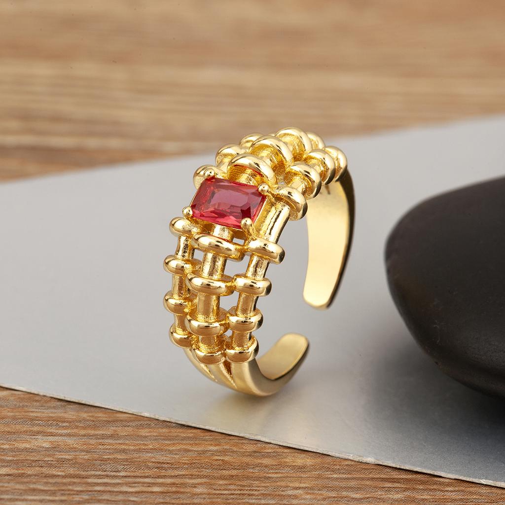 Nidin New Style Inlaid Colorful Zircon Multilayer Open Rings For Women Men Light Luxury Adjustable Finger Jewelry Wedding Gifts