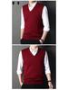 Men's V-Neck Wool Cardigan Vest - Autumn/Winter Cashmere Knit Sweater for Dad