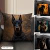 Красивая наволочка с изображением добермана Натуральный лен Органическая ткань Двусторонняя печать Диван Домашний декор Подарок Наволочка