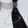 Готический черный галстук со стразами, кулон, металлическая цепочка, вечерняя вечеринка, галстук-бабочка
