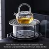 Прозрачный стеклянный чайный набор с плитой и чайником