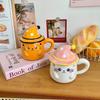 Кружка для кошки с крышкой Керамическая чашка для девочек Чашка для воды Офисная чашка для кофе Завтрак Чашка Подарок на день рождения Сувенир