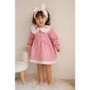 Baby Girl Red White Gingham Cherry Embroidered Ruffle Collar Dress