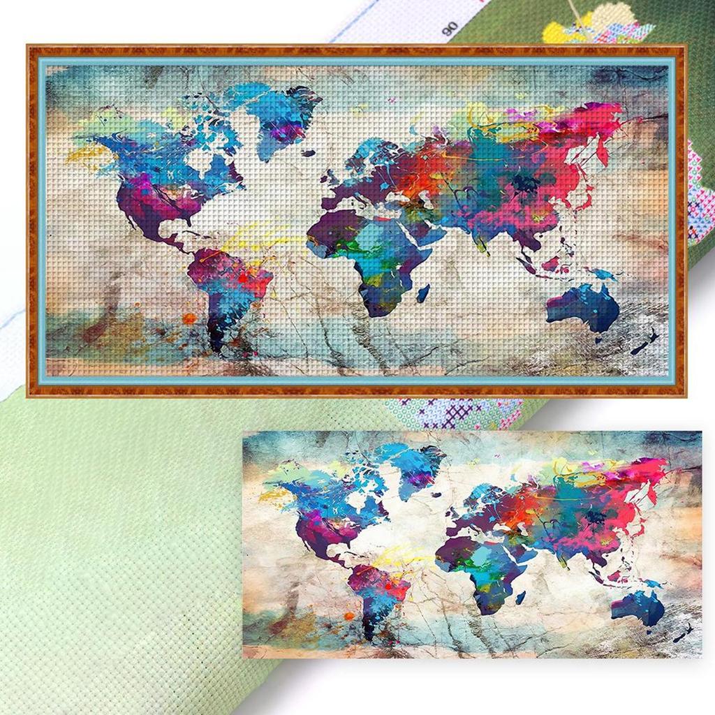 Landscape Cross Stitch Kits DIY  Cotton 11CT 3 Strands Printed Mosaic Cotton Embroidery Needlework Sets