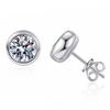 Wong Rain 100% 925 Sterling Silver VVS1 3EX 6.5MM Round Cut Real Moissanite Diamond Ear Stud Earrings Fine Jewelry GRA