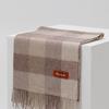 RECLOW ANYONE CHECK Wool 100% BEIGE BROWN MUFFLER