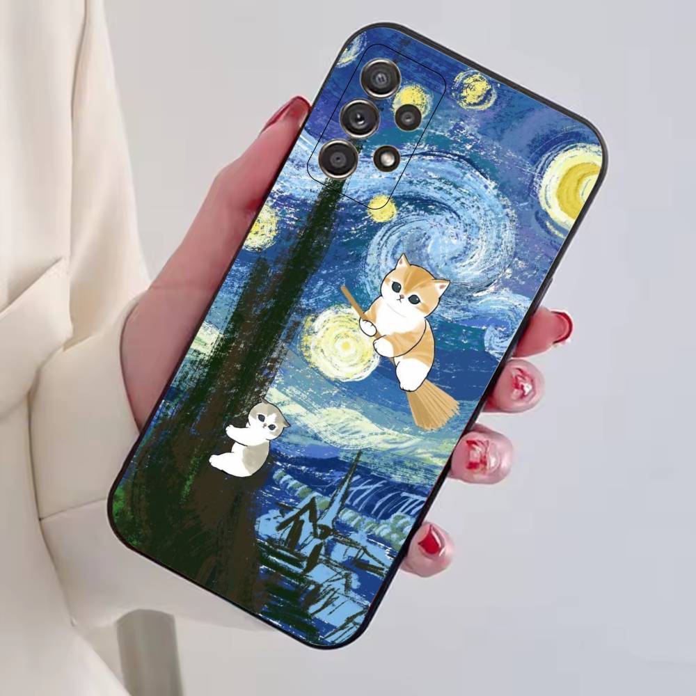 M-Mofusand Кот Милый Мультяшный Чехол Для Телефона Для Samsung S25,S24,S21,S22,S23,S30,Ultra,S20,Plus,Fe,Мягкий Силиконовый Черный Чехол