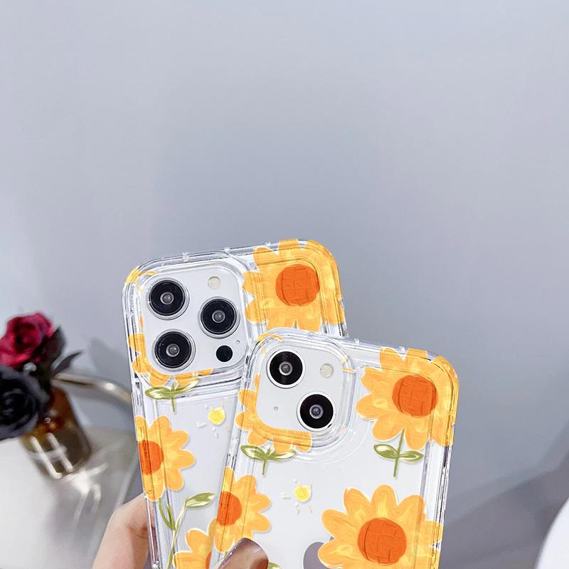 Цветочный чехол для телефона для iPhone 17 17 Air 16 15 11 12 14 13 Pro Max 16E 16 Plus Ударопрочная задняя крышка